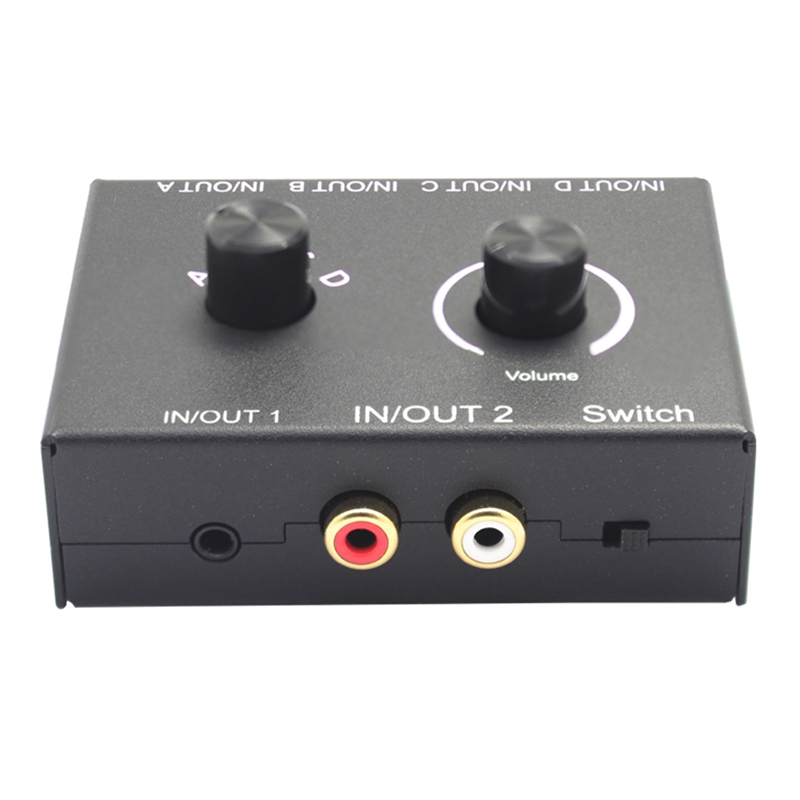 4 Port Audio Switch, 3.5Mm Audio Switcher, Stereo Aux Audio Selector, 4 Ingang 2 Uitgang/2 Ingang 4 Output Audio Switcher Box: Default Title