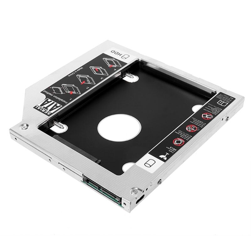 2nd HDD Caddy 9.5mm SATA to SATA Hard Drive Adapter For Laptop Universal CD/DVD