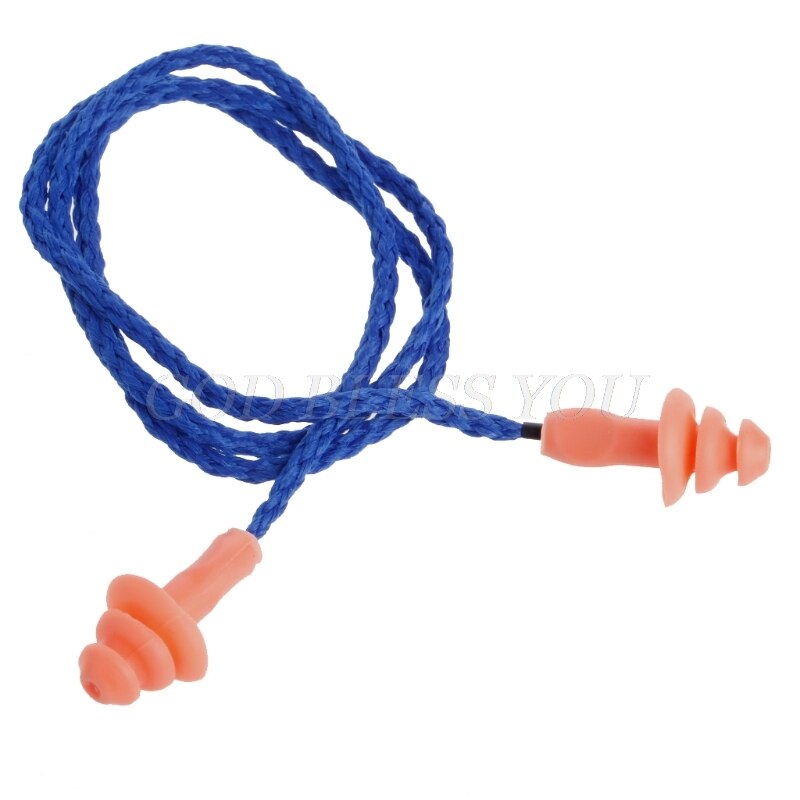 Soft Silicone Ear Plug Cotton String Hearing Protector Earplugs Noise Reduction