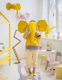 Djurhuvud elefant rådjur räv svan lejon tigerhuvud för baby rum inredning baby barn sovrum hängningar vägg inredning: 2