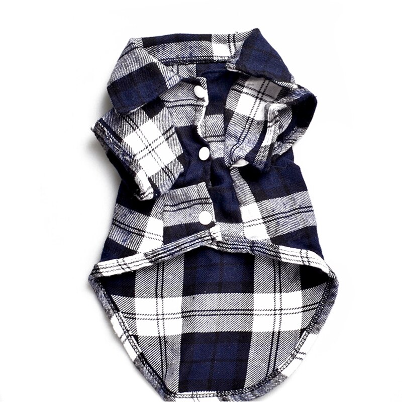 Ropa para mascotas para perros pequeños, camisa a cuadros de algodón para primavera y verano, ropa para Chihuahua de peluche cachorro de Yorkshire