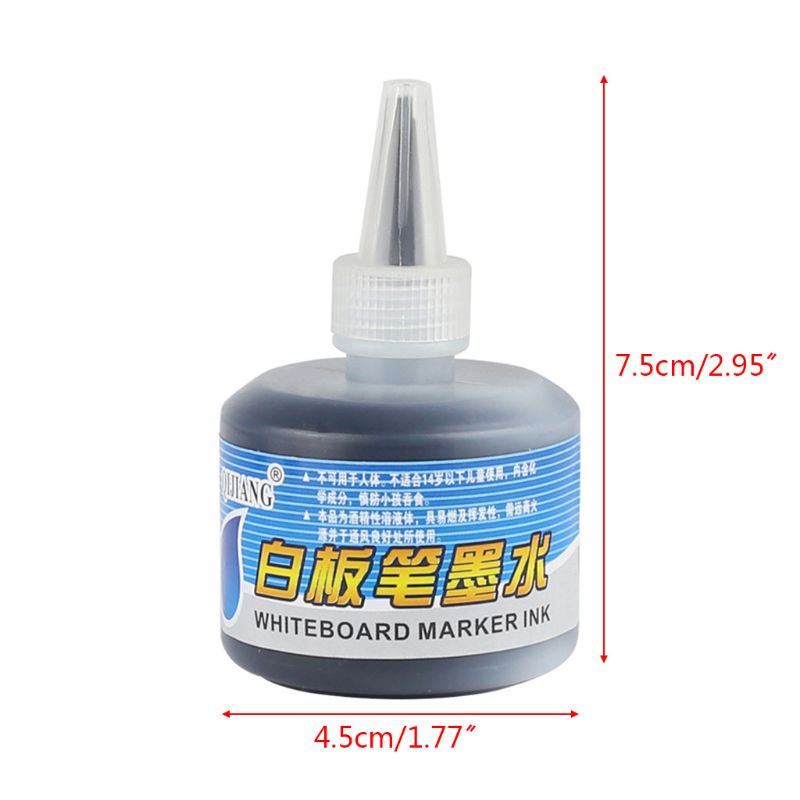 1 flaske 50ml refill blæk til påfyldning af blæk whiteboard tuschpen sort rød blå 3 farver skole kontorartikler refill blæk