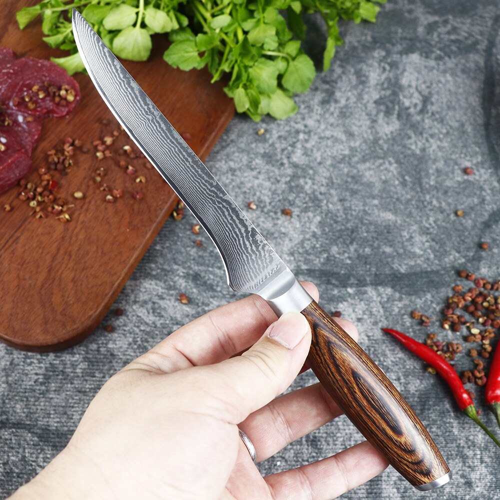 JUMCSONG-cuchillo de cocina para el hogar, utensilio de cocina de 67 capas, de acero damasco, para Chef, Santoku Nakiri Sashimi