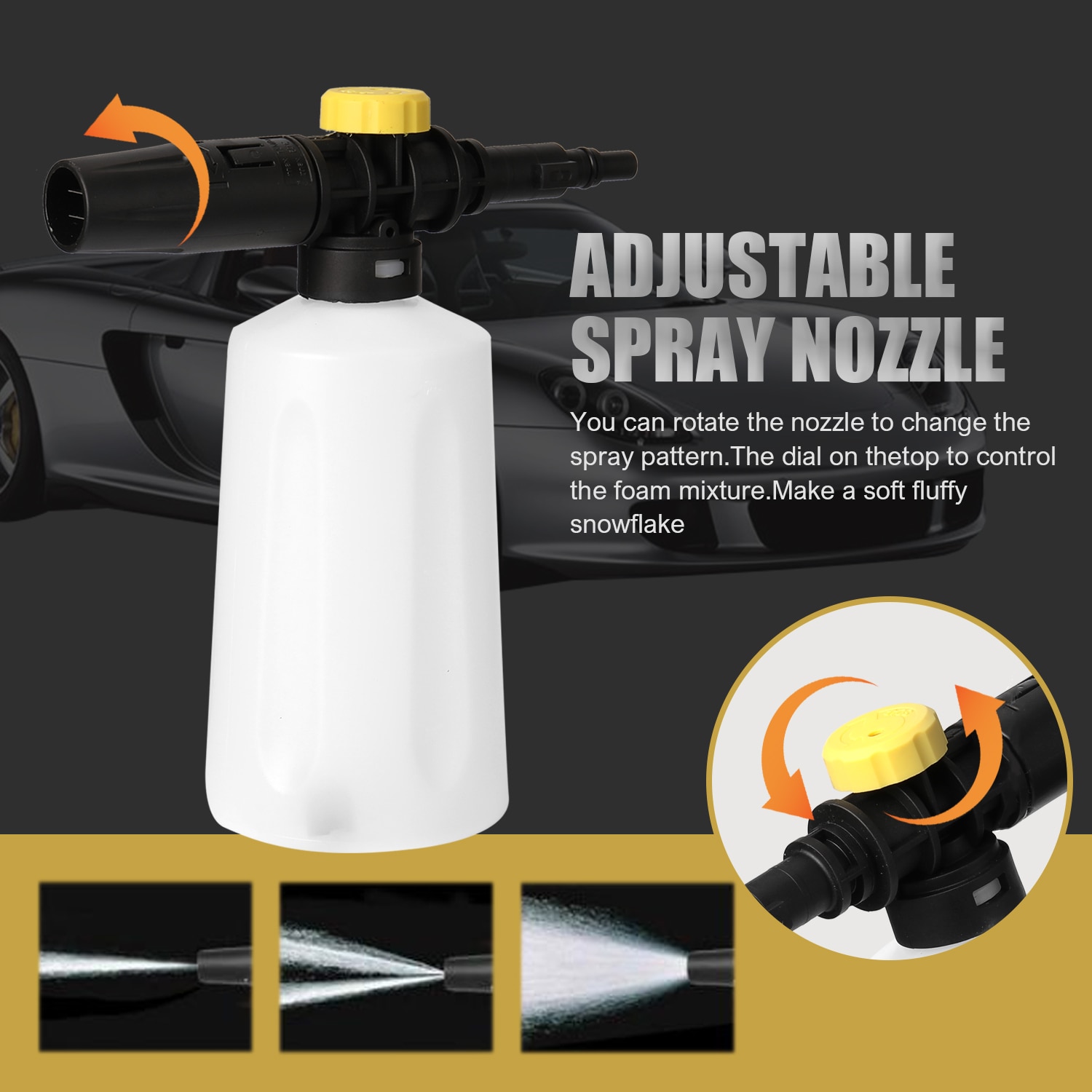 750ML Snow Foam Lance Car Pressure Washers Soap Foam Generator With Adjustable Sprayer Nozzle For BOSCH AQT EA110 UA125