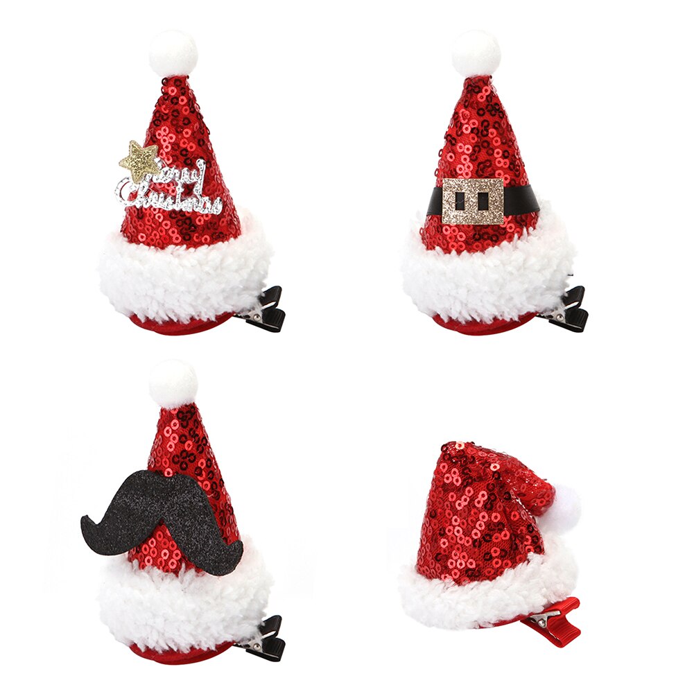 Sombrero de Navidad, Clip para el pelo con lentejuelas, accesorio para el pelo, accesorio decorativo para de cumpleaños, accesorios para el pelo de niños, , Festival