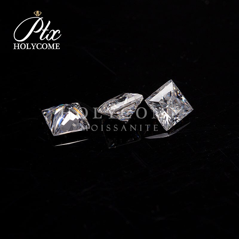 Moissanita sintética suelta para fabricación DE joyas, forma DE princesa, Color blanco claro, 5x5MM