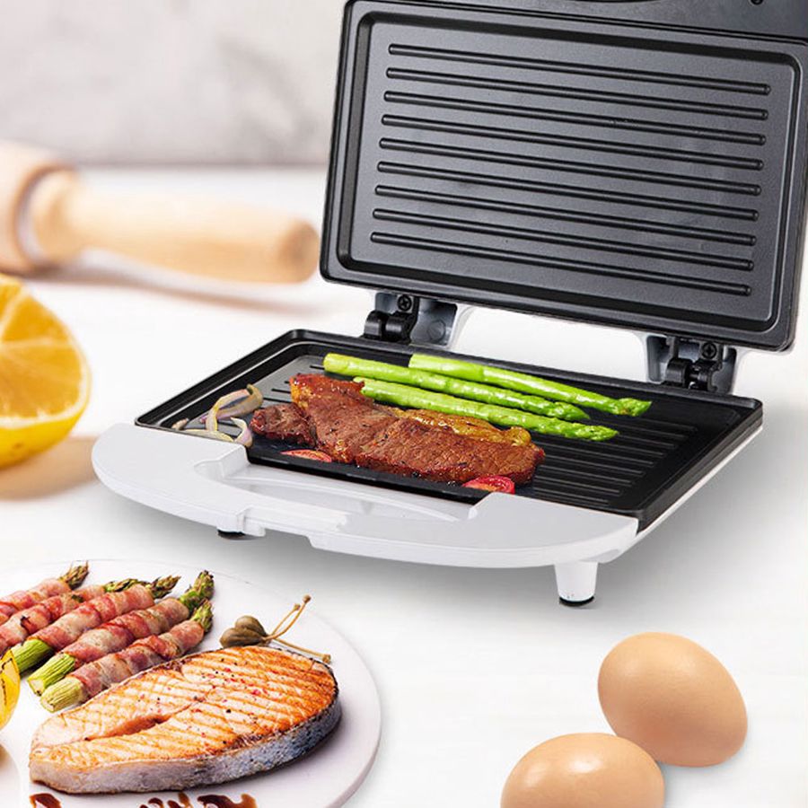 Elektrisk sandwichmaskine grill panini non-stick pande vaffel brødrister kage morgenmadsmaskine grill steak stegeovn 750w 220v