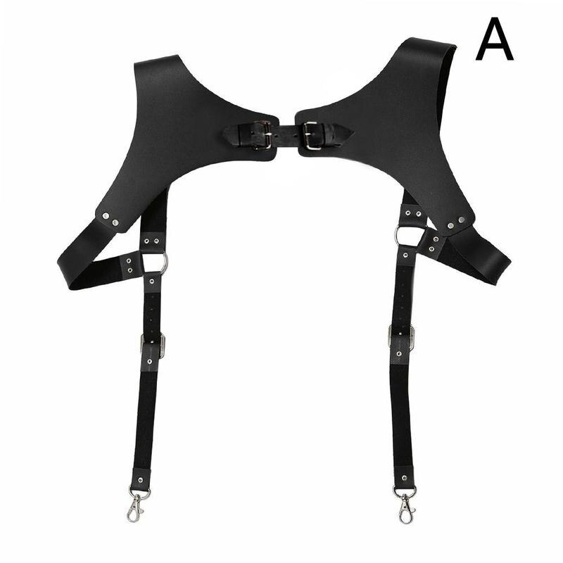 Bretelle en cuir Vintage pour hommes, style médiéval Renaissance, sangle d&#39;épaule, vêtements, ceinture Punk, accessoires de poitrine, harnais G3X6: Suspenders a