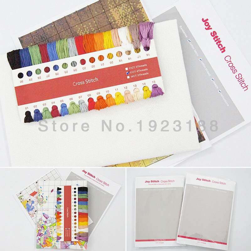 Couture, bricolage point de croix, ensembles pour kits de broderie carpe et fleurs decro compté point de croix, directe d'usine