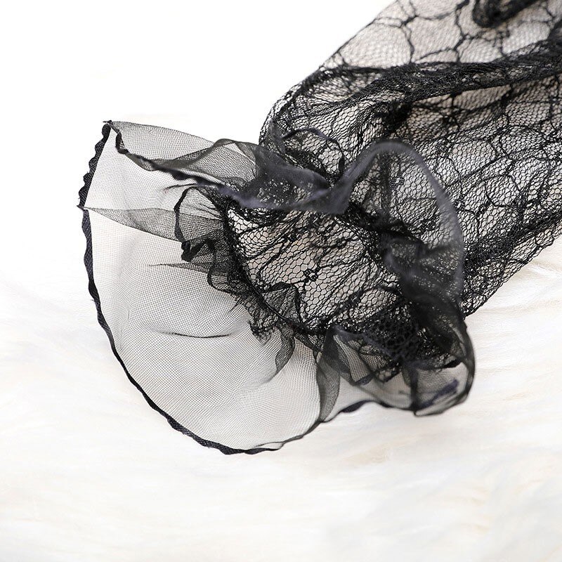 Ranmo Bruid Jurk Handschoenen Kant Korte Paragraaf Zwart Wit Wanten Charmante Dame Vrouwen Handschoen Met Vingers Bruiloft Accessoires