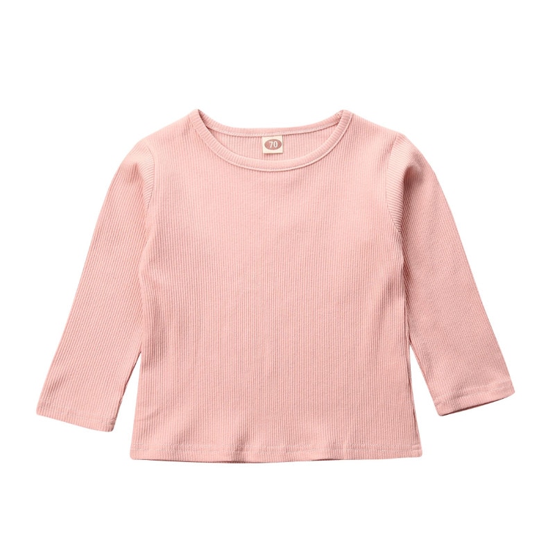 Pasgeboren Baby Jongen Meisje Herfst Winter Eenvoudige Streep Kleding Met Lange Mouwen Effen Kleur Basic Tops T-Shirt Sweatshirts