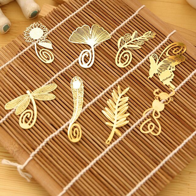 1 Uds. Marcapáginas bonitos Kawaii dorados y animales, marcapáginas creativos de Metal para libros, productos creativos de papel, papelería