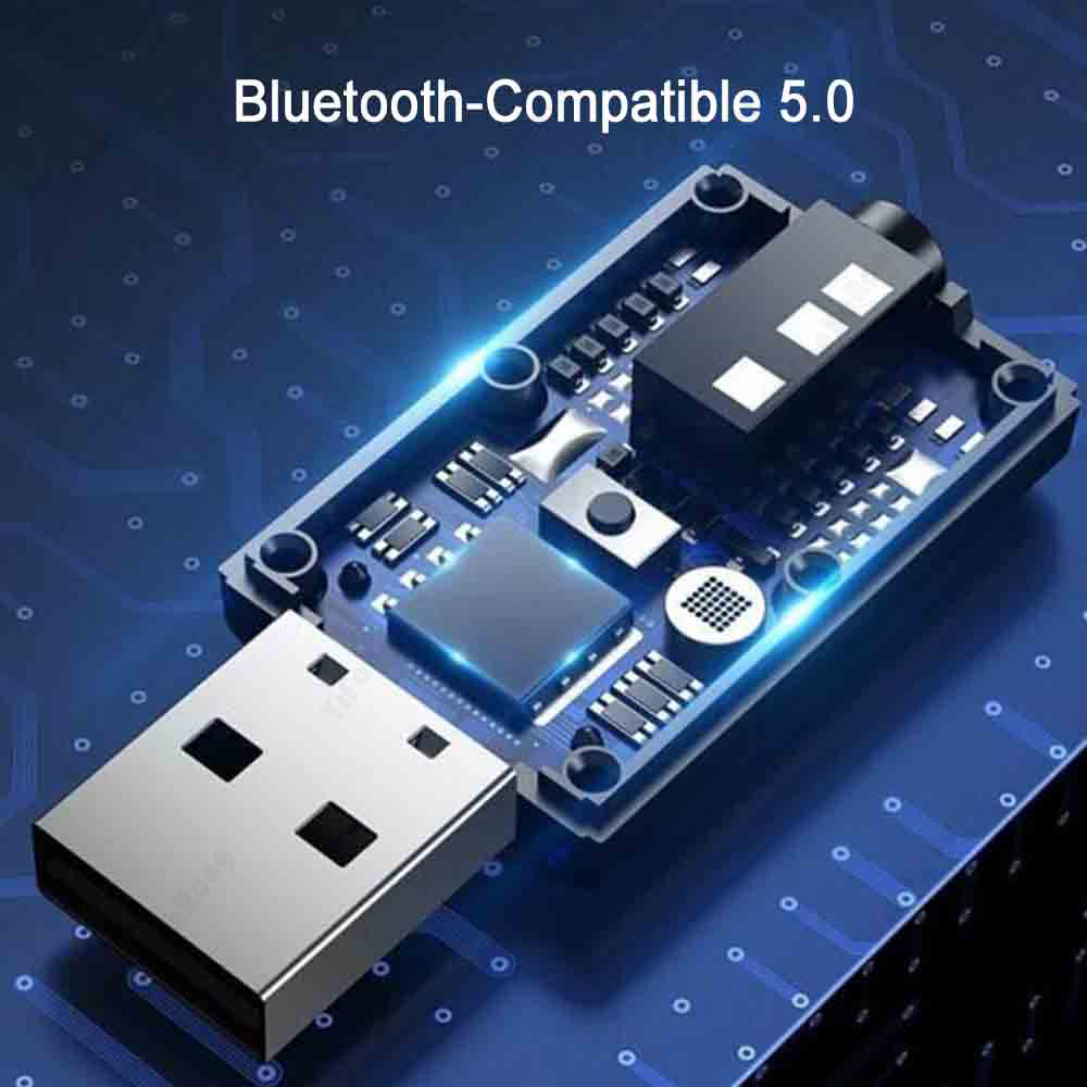 Usb bluetooth-kompatibel 5.0 adapter sender/mottaker lyddongle trådløs usb 3.5mm adapter for datamaskin pc bærbar pc