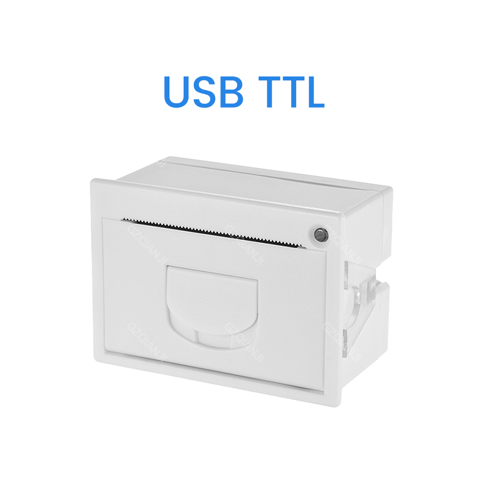 QR204 Mini Ingebed Printer Thermische Esc Pos Ontvangst Parallel Panel Printer Usb Ttl RS232 Kiosk Printer Barcode Arduino 2 Inch: USB TTL