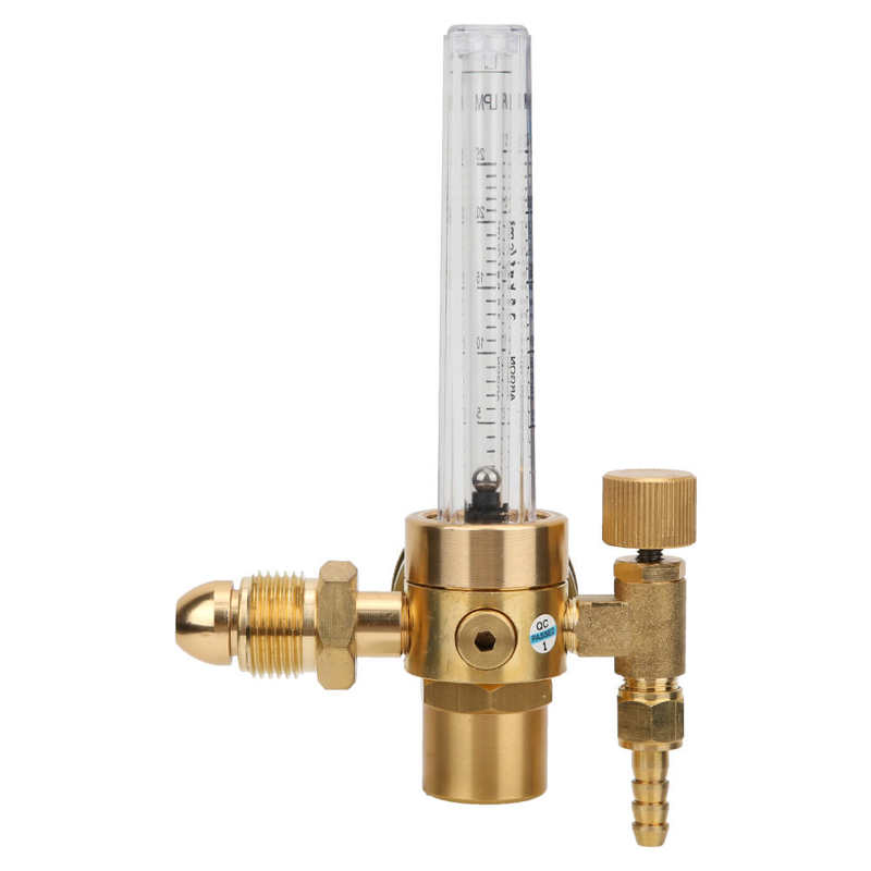 Helt messing argon trykkreduksjon gass flowmåler luft sveising trykkregulator tig flow meter  g5/8 hanngjenger cga 580 kobling