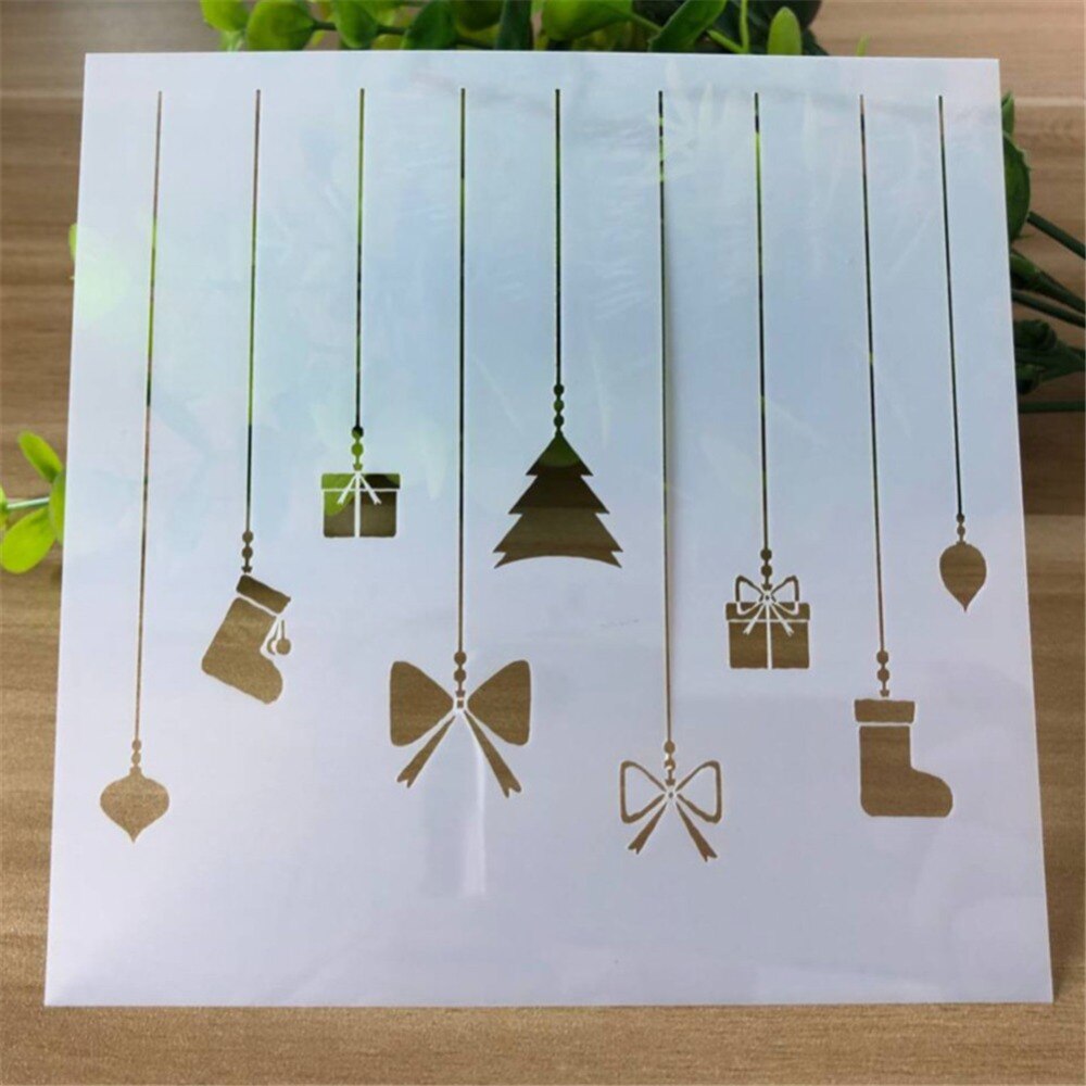 1pc jul dekor stencil målning tillbehör mallar diy genombrutna mall prägling för scrapbooking journal prydnad: 2