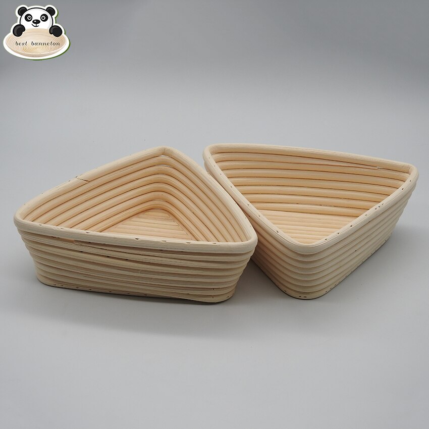 La mejor cesta triangular de ratán fermentado europeo de banneton/cuenco de mimbre, cesta de mimbre tejida, cesta de pan