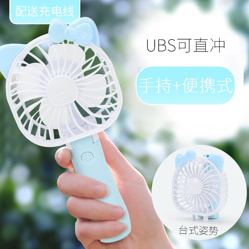 Barn tecknad modellering söt handhållen usb laddning liten fläkt mini liten elektrisk fläkt