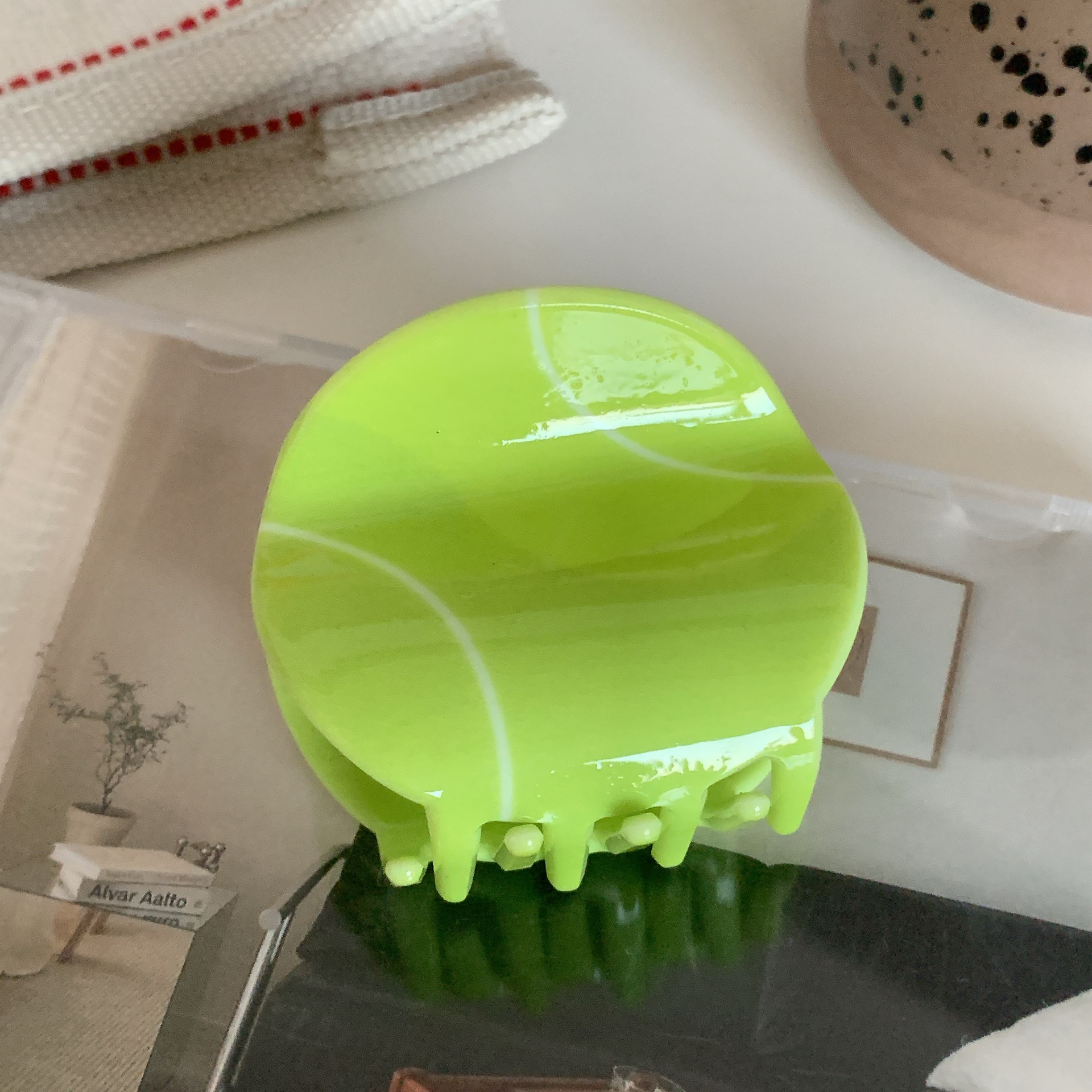 Deportes atléticos fútbol americano baloncesto béisbol pinzas en forma de garra mujeres niñas pelotas de fútbol accesorios para el cabello 2023: Rojo