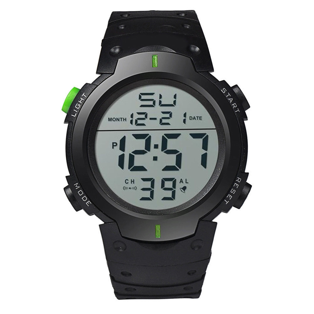 Waterproof Men's Silicone LCD Digital Stopwatch Date Rubber Sport Wrist Watch