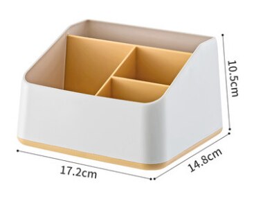 Duurzaam Plastic Pen Papier Bureau Houder Cosmetische Case Container Afstandsbediening Houders Home Kantoorbenodigdheden Opslag: Large Yellow