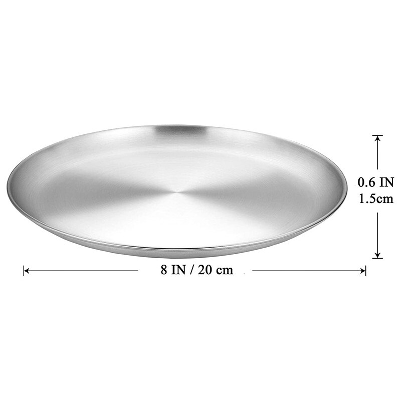 Rvs Pizza Pan 8-Inch Set Van 6, pizza Bakken Pan Pizza Lade Ronde Pizza Bakplaat Oven Lade, Non-stick