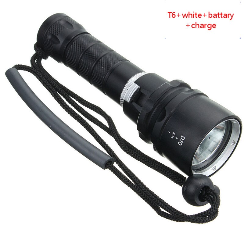 50000LM T6 L2 LED Zaklamp Duiken Onderwater 100M Scuba Fakkel Lamp Met Lader Voor Outdoor Camping Wandelen: A