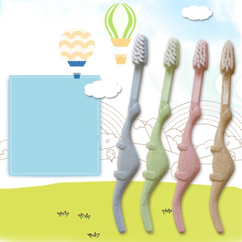 neue Baby Zahnbürste Natürliche Weizen Stroh Karikatur Kleinkind Art Neugeborenen Zahn Mundpflege Bambus Faser freundlicher Zahnbürste
