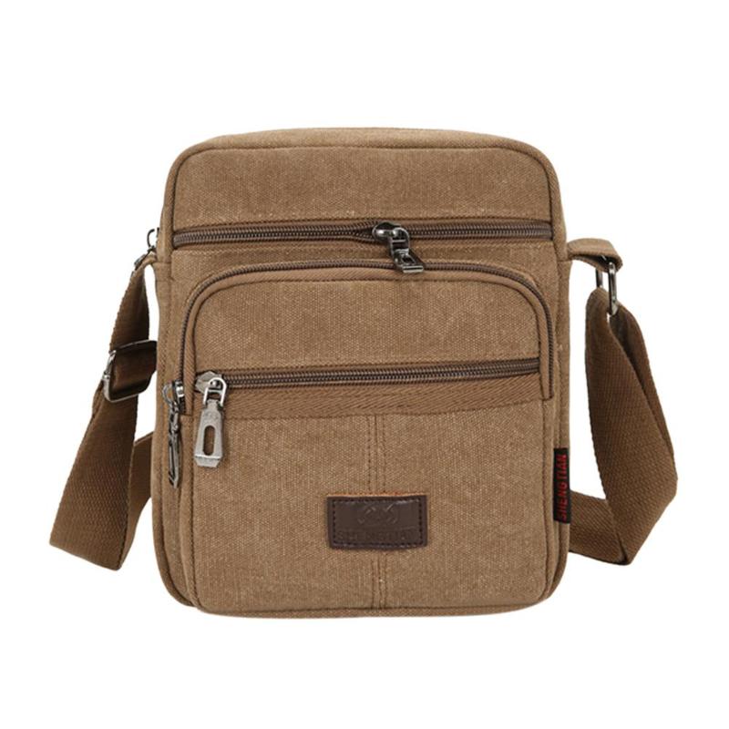 Travel Cool Canvas Bag Men Messenger Crossbody Bags Bolsa Feminina Shoulder Bags Pack School Bags for Teenager: Coffee