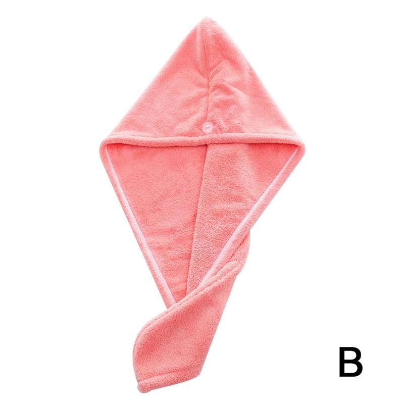 Quick-drying Cap Coral Fleece Microfiber Dry Hair Towel Absorbent Shower Cap Bathroom Special: One-size-pink