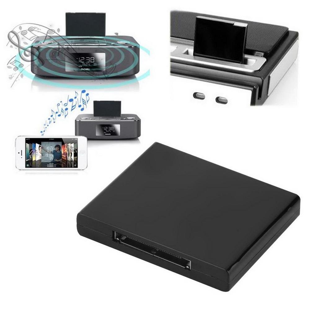 Adaptateur récepteur de musique v2.0 A2DP, noir et blanc, pour iPod, pour iPhone 30 broches, Station d'accueil, haut-parleur avec 1 LED