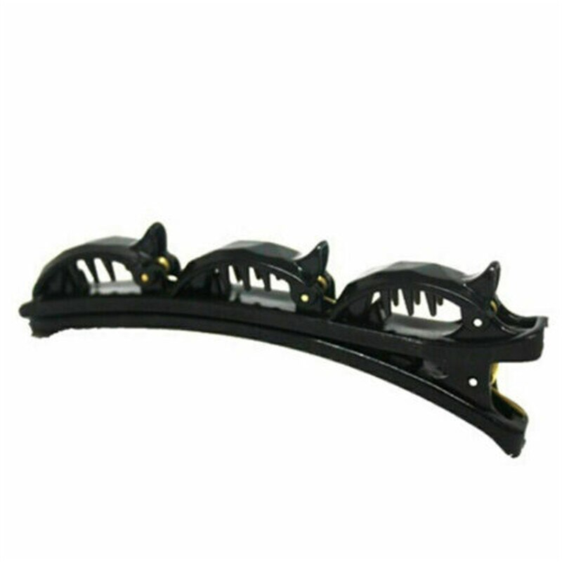 Double Layer Hari Band Twist Plait Clip Front Hair Clips Hairpin Headband Beauty Tool Hair Accessories: black 2