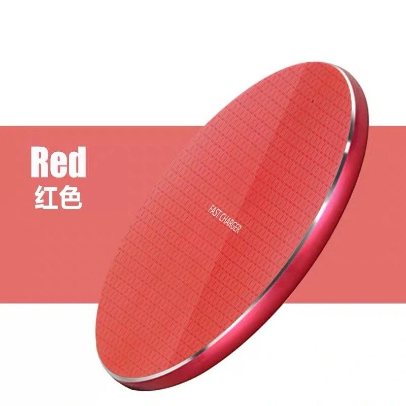 10W 15W Qi Draadloze Oplader Pad Voor Iphone X Xr Xs Max 8 Snelle Wirless Opladen Voor Samsung huawei Telefoon Qi Lader Draadloze: RED