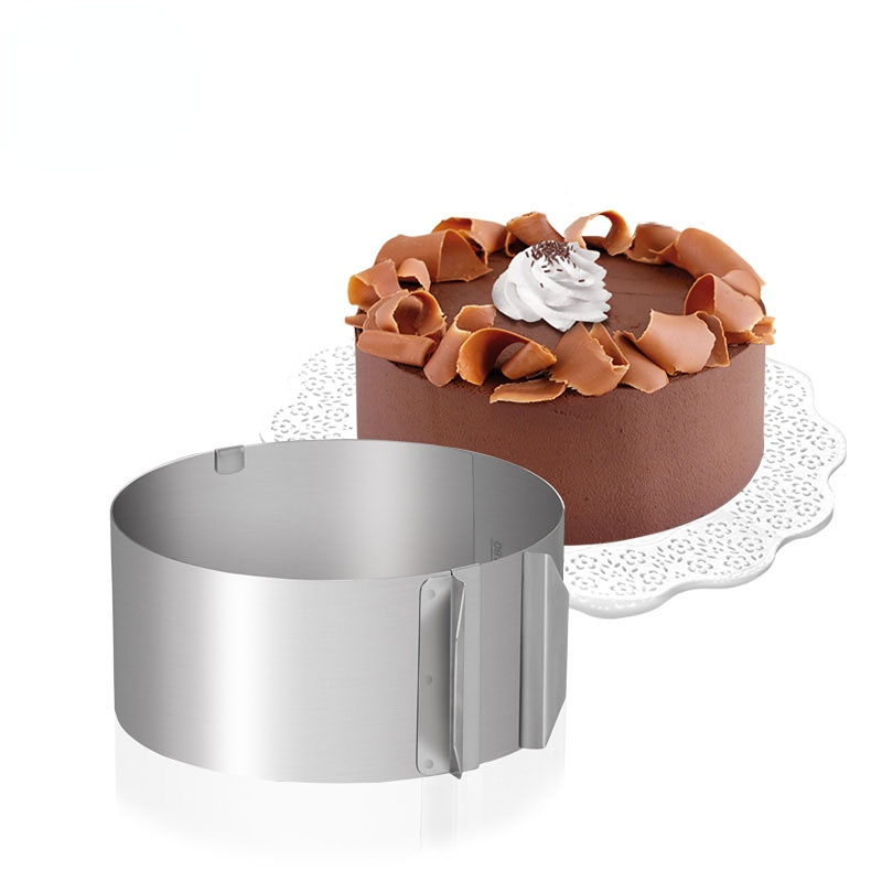 Verstellbare runde Kuchenringform, einziehbarer Mousse-Kuchenring, Edelstahl, Kreis, Backring, Kuchenwerkzeuge 189