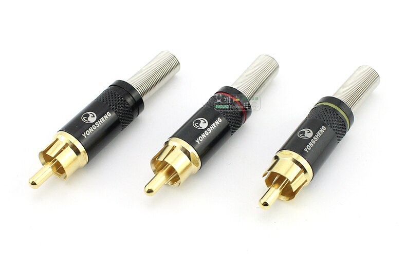 1pcs/10pcs YONGSHENG YS366 YS366BG YS373 lotus connector RCA audio and video plug AV gold-plated fever DVD welding