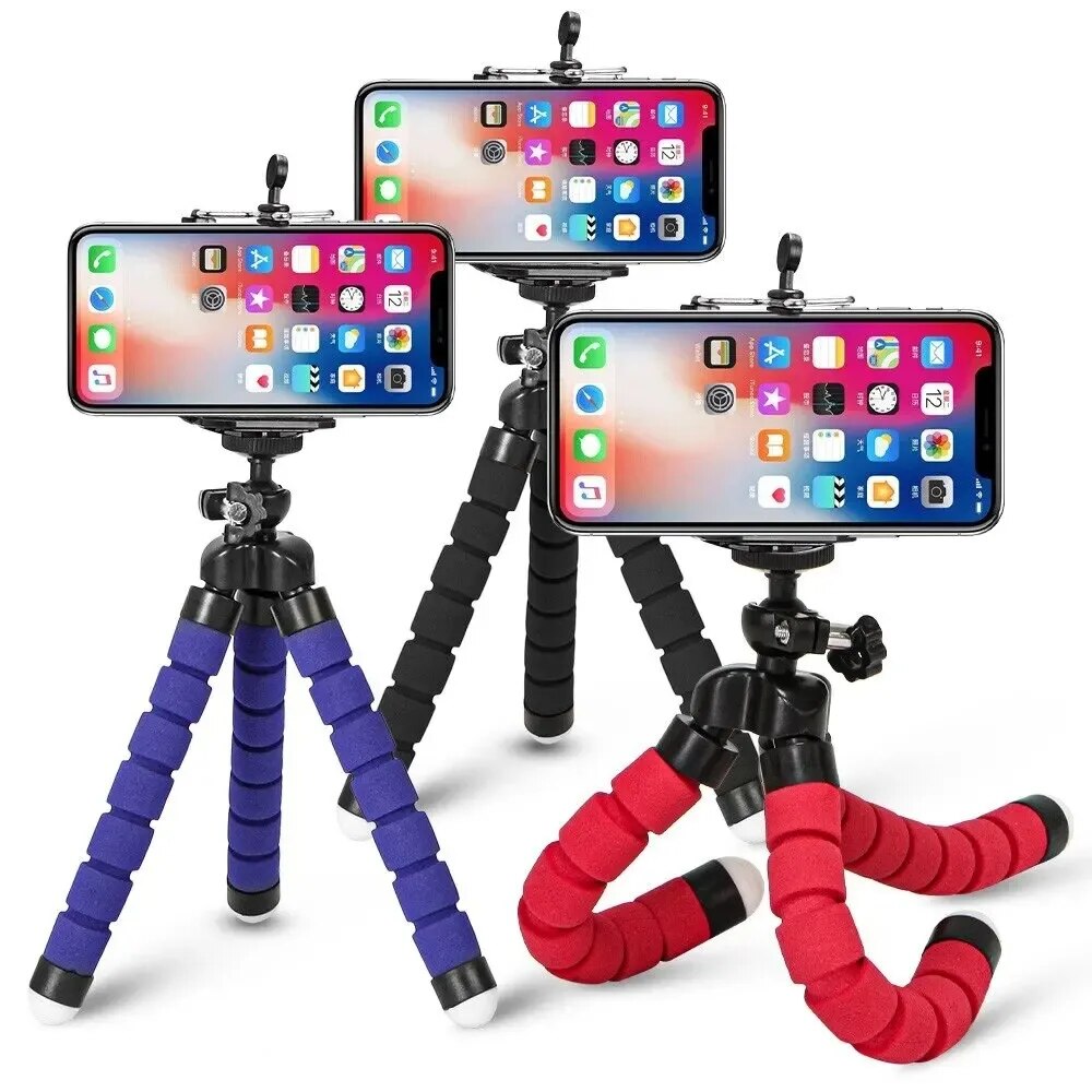 Treppiede per telefono flessibile spugna polpo Mini treppiede per IPhone Mini fotocamera treppiede supporto per telefono Clip Stand