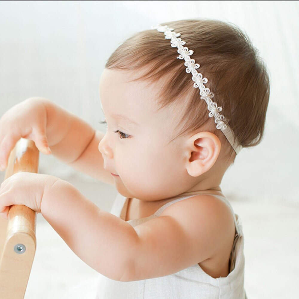 TELOTUNY Baby Mädchen haar bands weiß Spitze Blumen stirnband für ein mädchen haarband a801 16