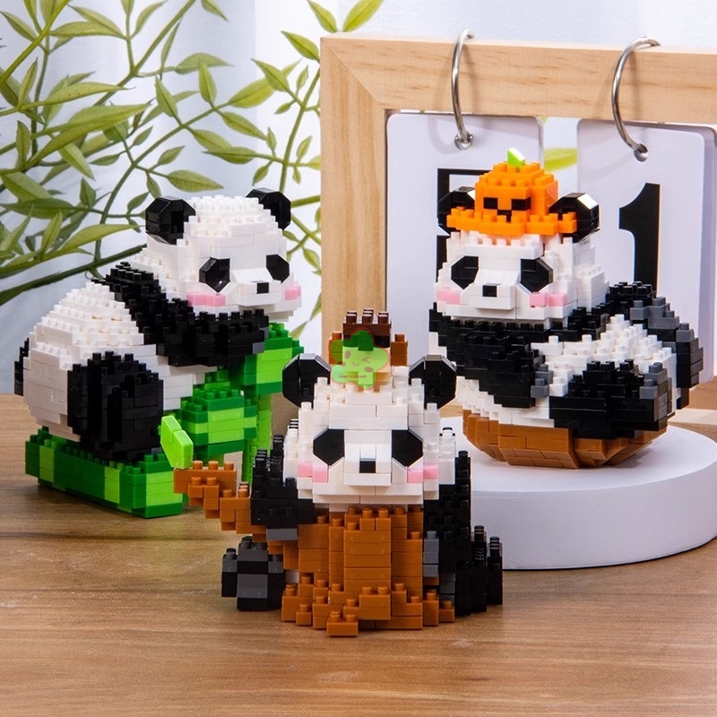 DIY Assemable Animal Cute MINI Chinese Style Animal Panda Building Block Educational Boy Toys For Children Model Bricks
