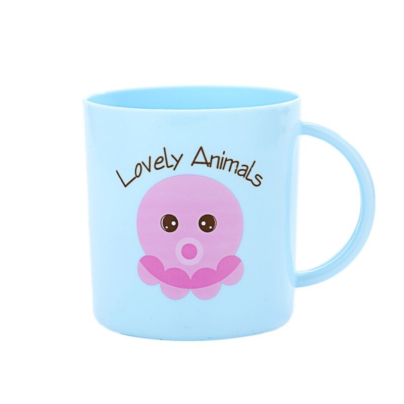 Kids Cup Toddler Child Plastic Drinking Cups Cartoon Printing Resuable Drinking Cup Handle Random Color