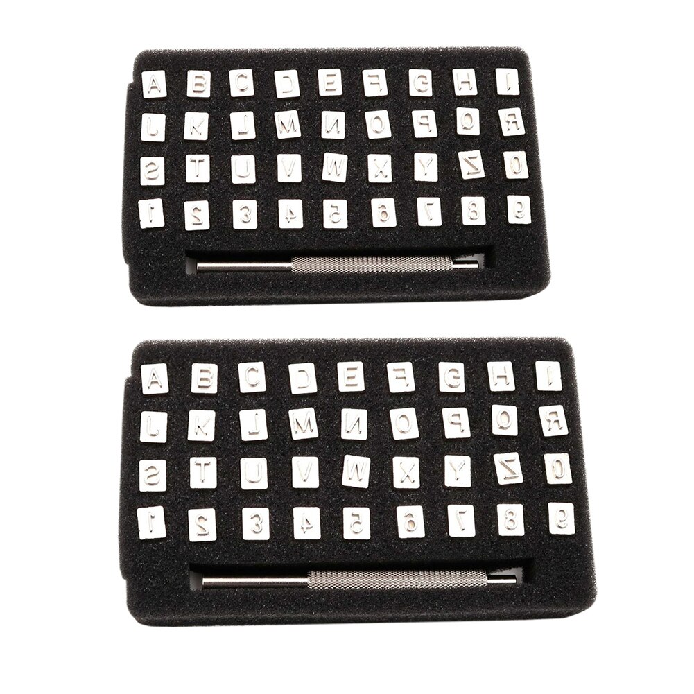 Moldes para estampado de cuero, conjunto de herramientas para estampado de letras del alfabeto, artesanía de cuero, estampado de Metal sólido
