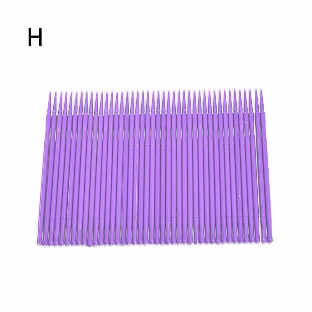 Lote de 100 unidades de brocha para pestañas desechables, hisopos de limpieza para quitar las pestañas, brochas para maquillaje de pestañas desechables: H Ssize