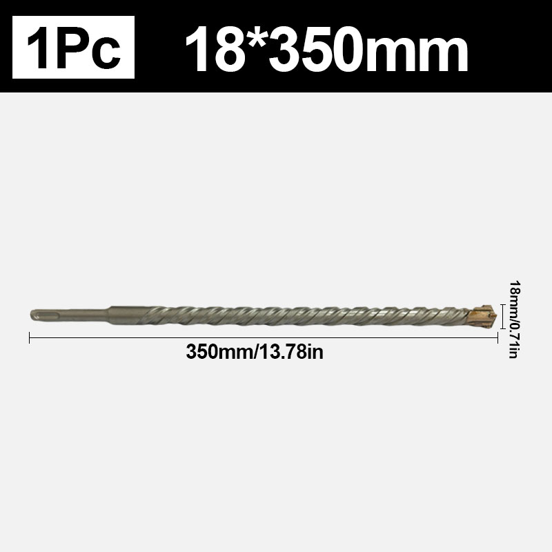 8-32mm Concrete Drill Bit 350mm Length Cross SDS Plus Slot Masonry Hammer Impact Drill Bit for Drilling Hole in Walls and Stones: Yellow