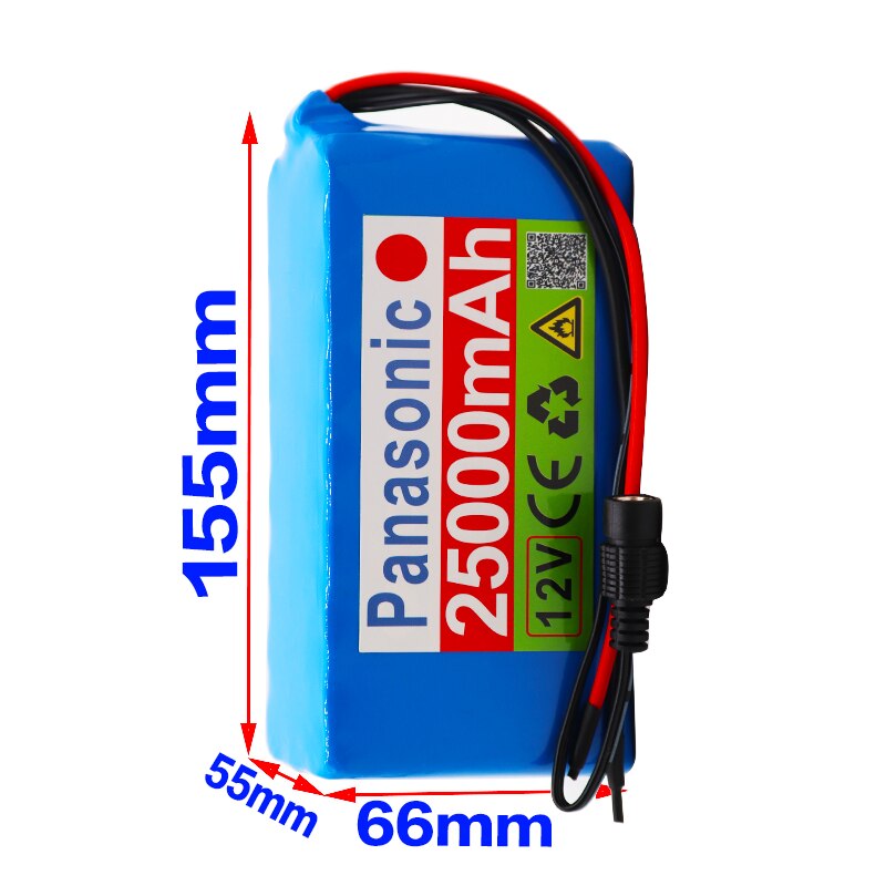 100% 18650 12v Battery pack Large capacity 12v 25ah 18650 lithium battery protection board 12v 25000mAh for inverter miner