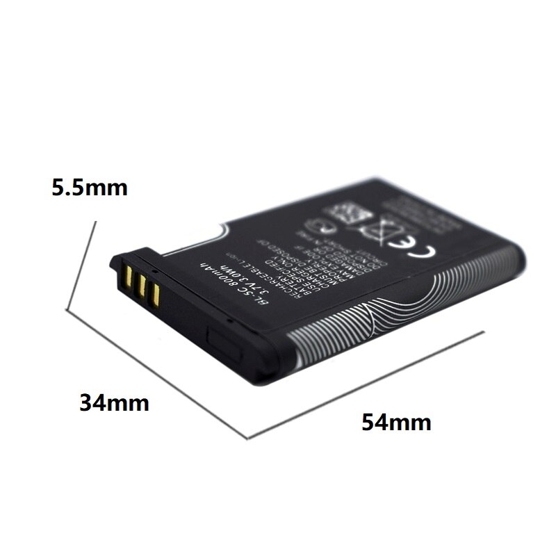 3.7v 1200 mah batteri bl -5c bl5c bl 5c uppladdningsbara batterier för nokia 2112 2118 2255 2270 2280 2300 2600 2610 3125 3230 1 st
