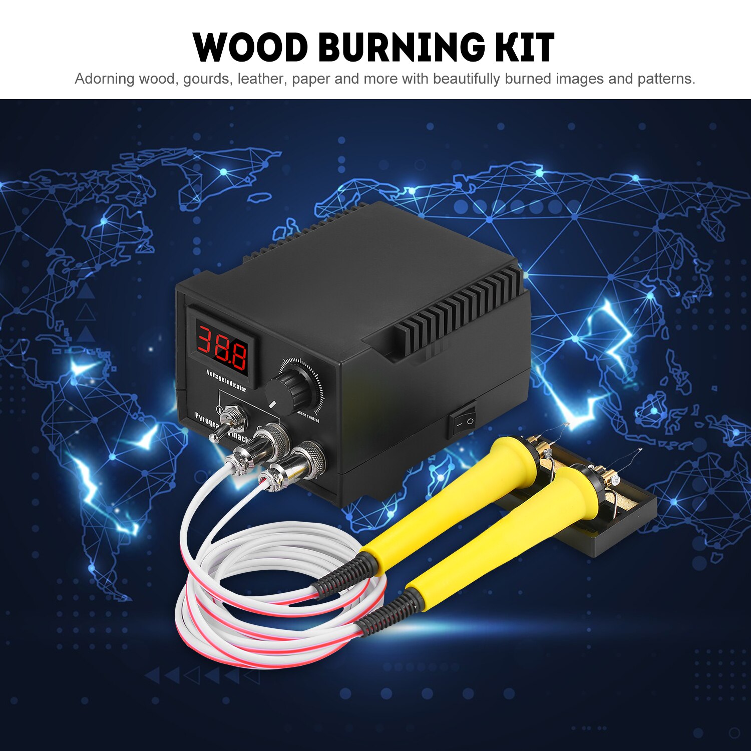 29PCS Woodburner Wood Burning Tool Kit Adjustable 0℃-800℃ Digital Display Woodburning Machine Set Electric Pyrography Machine