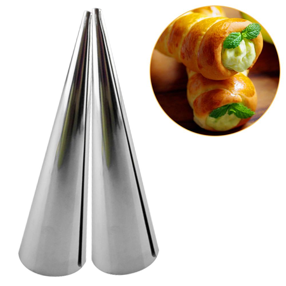 5pcs Baking Cones Stainless Steel Spiral Croissant Tubes Horn bread Pastry making Cake Mold baking supplies kitchen accessories