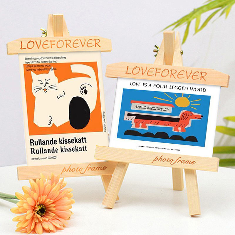 Holz Mini Bilderrahmen Anzeige kreative Hochzeits feier Foto Stand Halfter freundlicher Malerei Handwerk