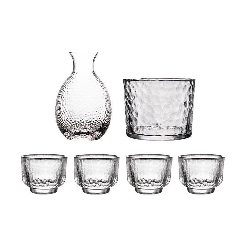 Kreative matt Fingerabdruck Sake Flasche Wein Glas einstellen, japanischen stil Hand-gemalt Pflaume Blüte Willen Glas Einschließlich Wein Warme: passen3