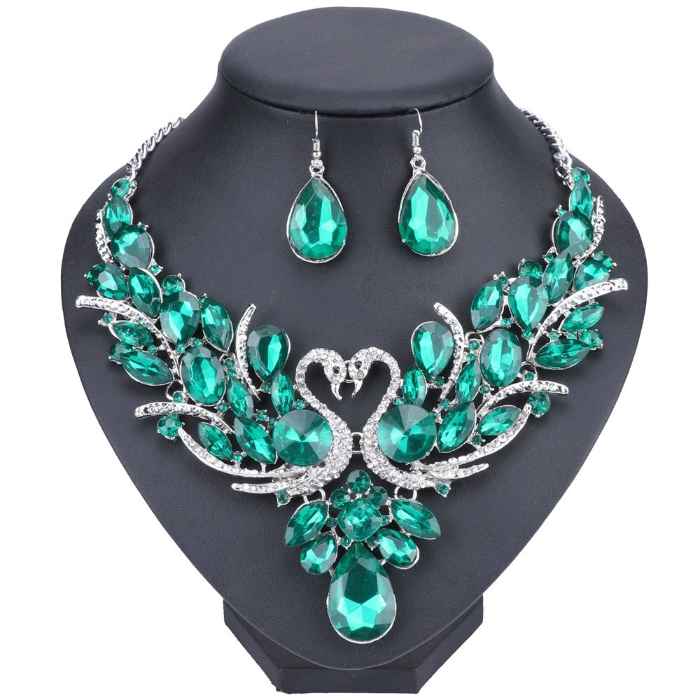 Nigeriaanse Sieraden Set Voor Vrouwen Paars Kwastje Oorbellen Ketting Set Banket Jurk Accessoire Bridal Indian Sieraden: 12