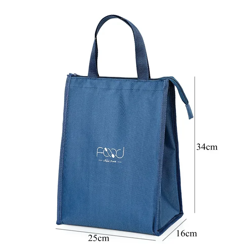 High-Capacity Portable Insulated Lunch Bag Women/Kid Picnic Work Travel Food Thermal Storage Container Bento Box Cooler Tote Bag: Blue